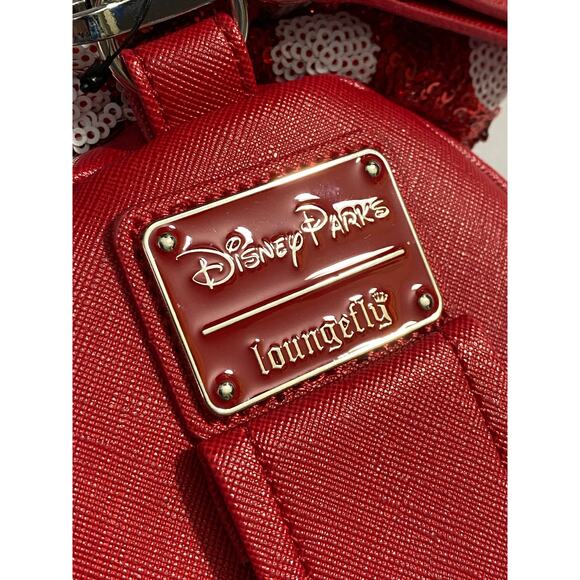 NEW Disney x Loungefly Minnie Mouse Polka Dot Handbag Small Red/White Bow Purse - Picture 5 of 7